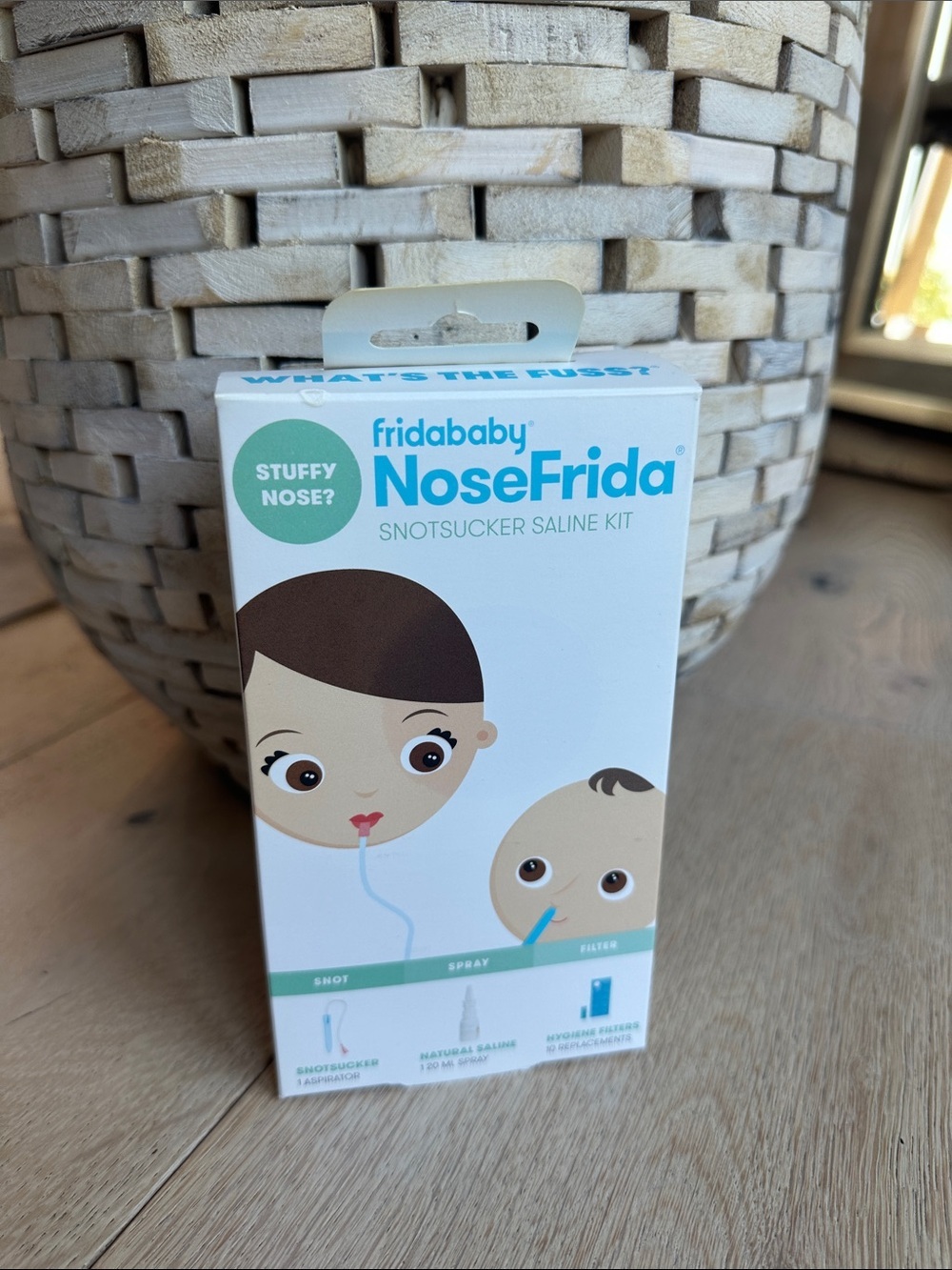 fridababy NoseFrida Snotsucker Saline Kit – White/Blue